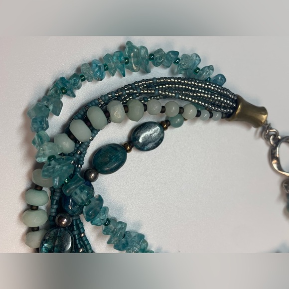 Silpada Vintage Sterling, Quartzite, Kyanite, Apatite, Brass, Seed Bead Bracelet - Picture 6 of 16